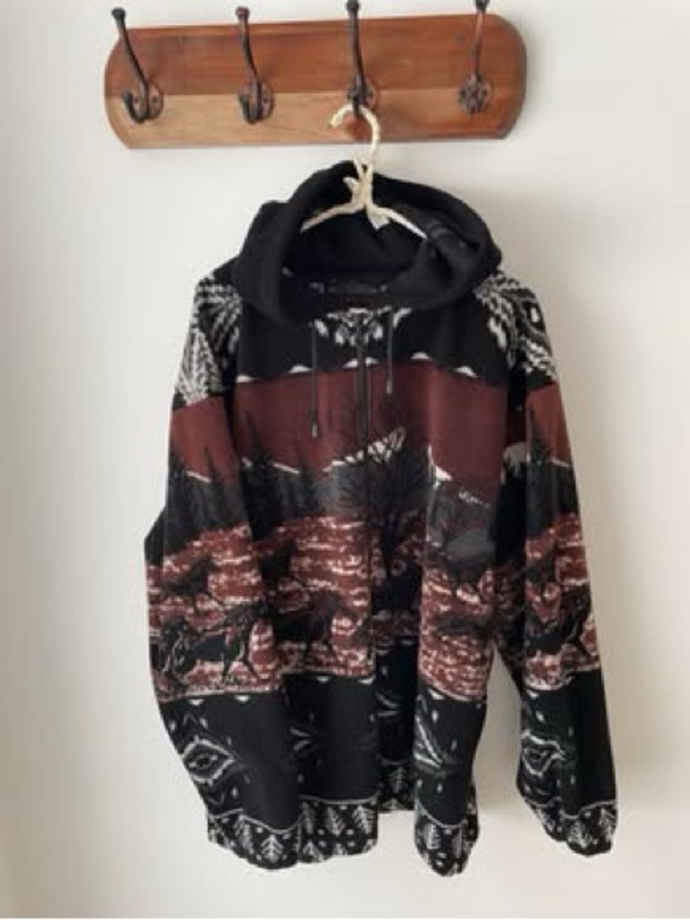 Patterned Black and Brown fleece